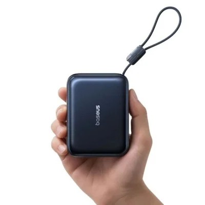 Baseus PicoGo AC22 Ultra Mini Power Bank With Built-in USB-C Cable 20000mAh 45W - Cosmic Black